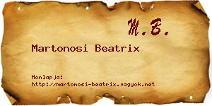 Martonosi Beatrix névjegykártya
