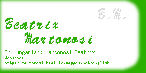 beatrix martonosi business card